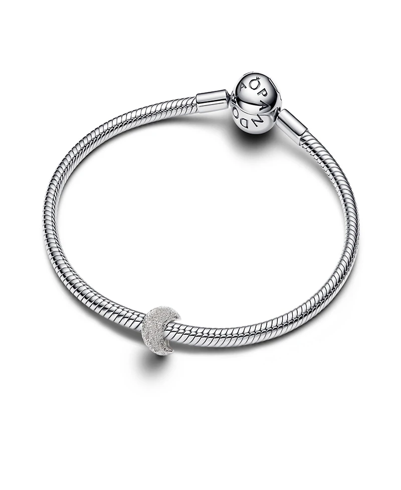 Pandora Silver Tone Textured Moon Mini Charms