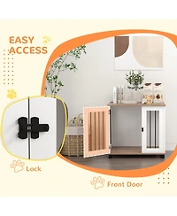 PawHut Dog Crate Furniture, Side or End Table w/ Door for Small Medium Dogs