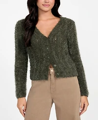 Guess Women's Bea Open Stitch Long Sleeve Cardigan Sweater