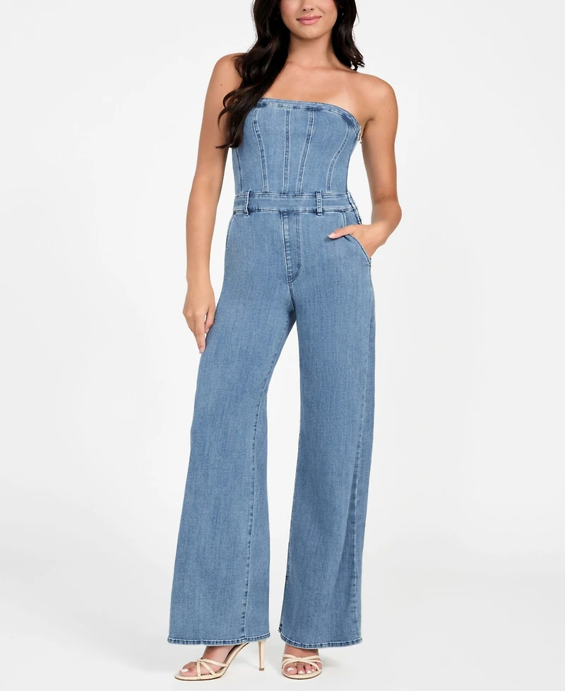 Guess Women's Donna Sleeveless Denim Jumpsuit
