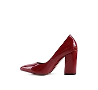 Kamira Patent Faux Leather Block Heel Pumps