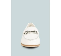 Holda Womens Horsebit Embellished Loafers With Stitch Detail