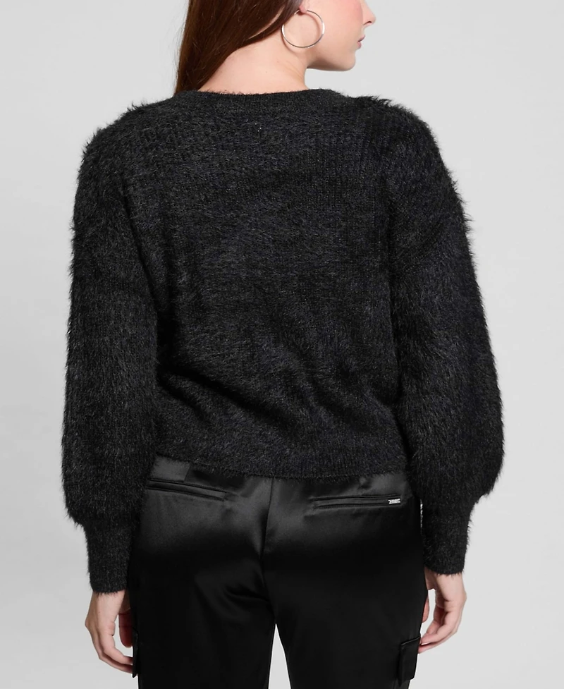 Guess Women's Keyla Rhinestone-Button Cardigan Sweater