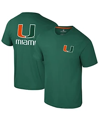 Colosseum Men's Green Miami Hurricanes Logo Lockup Active Blend T-Shirt