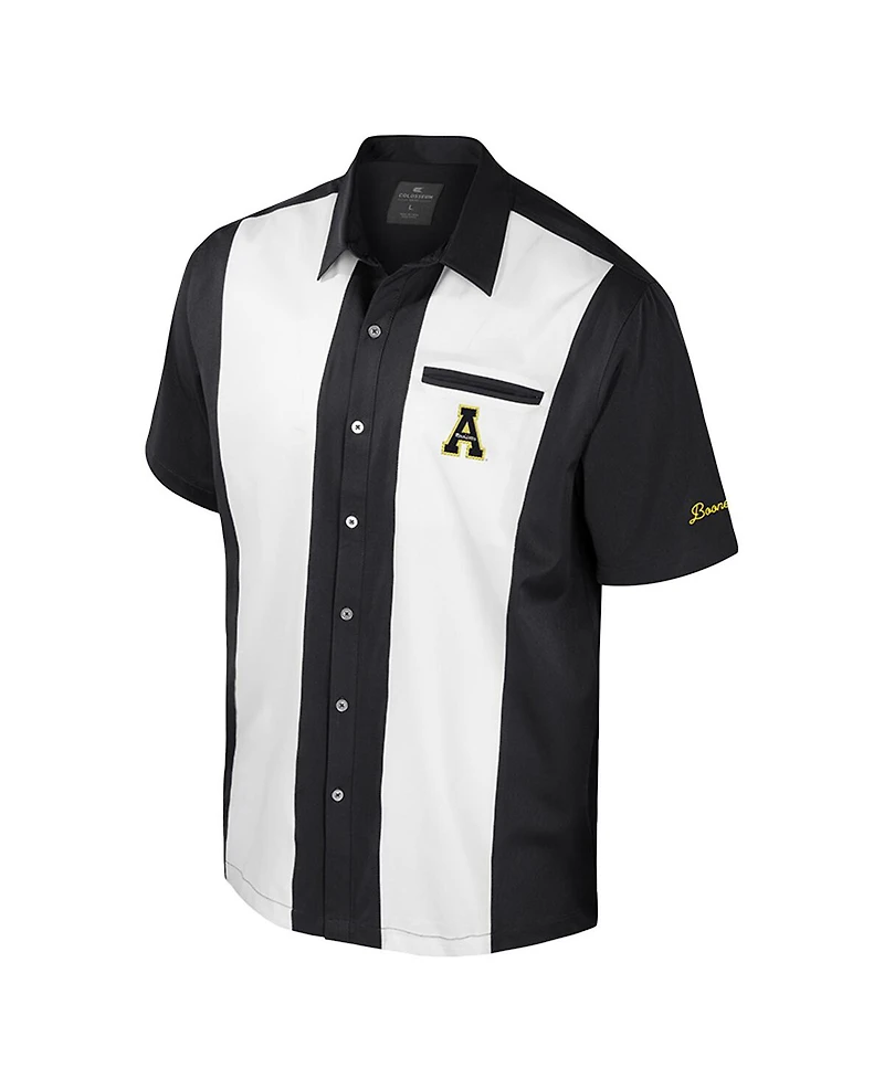 Colosseum Men's Black Appalachian State Mountaineers Strike Bowling Button-Up Shirt