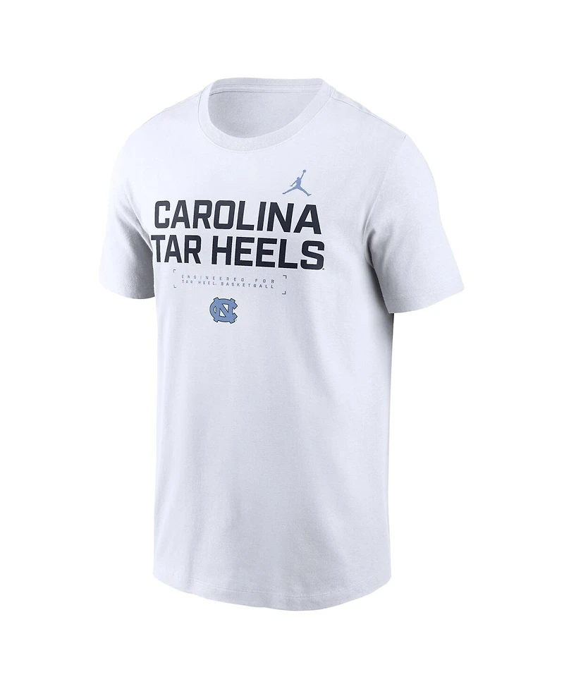 Jordan Men's White North Carolina Tar Heels 2025 Courtside Basketball Performance T-Shirt