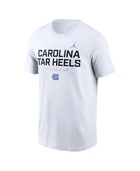 Jordan Men's White North Carolina Tar Heels 2025 Courtside Basketball Performance T-Shirt