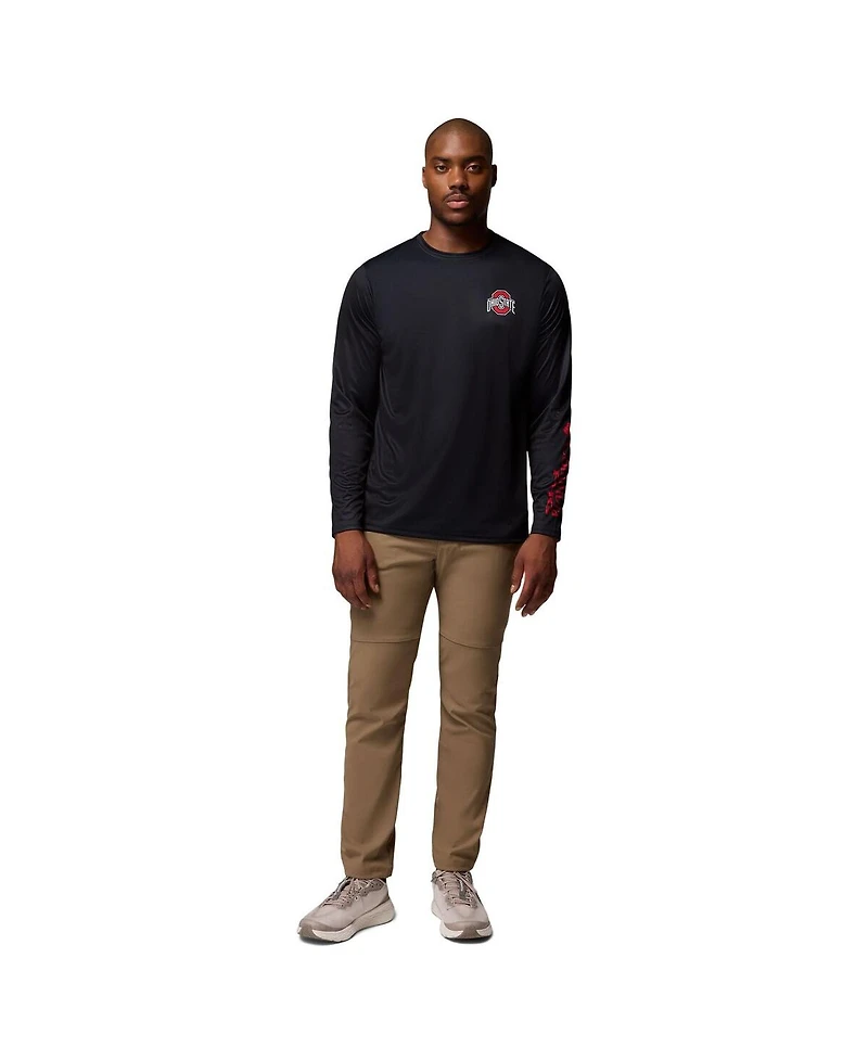 Columbia Men's Black Ohio State Buckeyes Phg Terminal Shot 3-Hit Long Sleeve T-Shirt