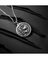 Vincero Mens Necklace, Built Different Collection, The Lion - Sterling Silver, 21” Chain