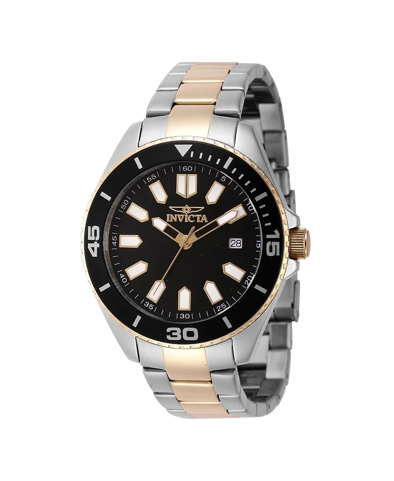 Invicta Men's 46319 Pro Diver Quartz 3 Hand Black Dial Watch