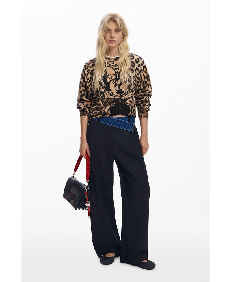 Desigual Women's Minnie animal print sweater