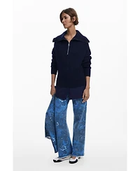 Desigual Women's Cable-knit sweater with zipper