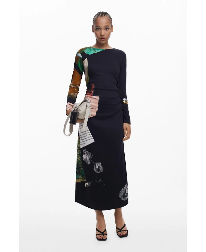 Desigual Women's Collage asymmetrical dress