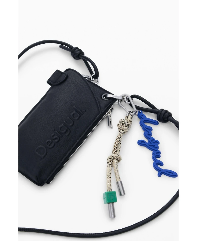 Desigual Women's Mobile holder leather-effect logo
