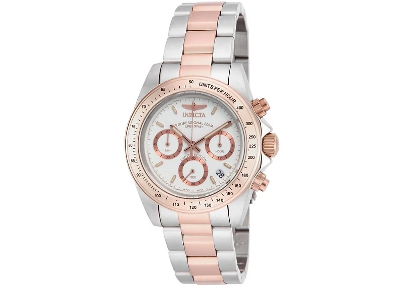 Invicta Men's ILE6932A Speedway Quartz Chronograph Metallic White Dial Watch