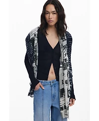 Desigual Women's Rectangular newspaper scarf
