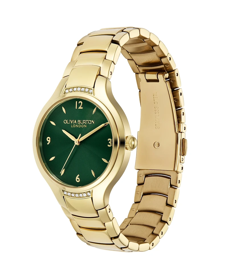 Olivia Burton Women's Gift Set Gold Tone Stainless Steel Bracelet Watch, 34mm