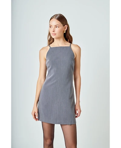 endless rose Women's High Neck Fitted Mini Dress
