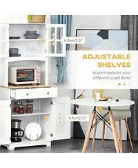 Slickblue Sleek Kitchen Storage Cabinet with Plenty of Shelves for Pantry and Dining Room Needs