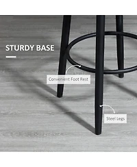 Homcom Modern Bar Stools, Set of 2 Swivel Kitchen Bar Chairs, Dark