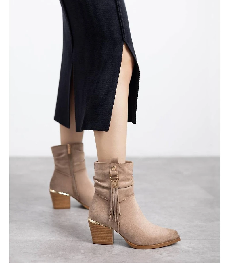 Xti Women's Suede Italian Western Booties By