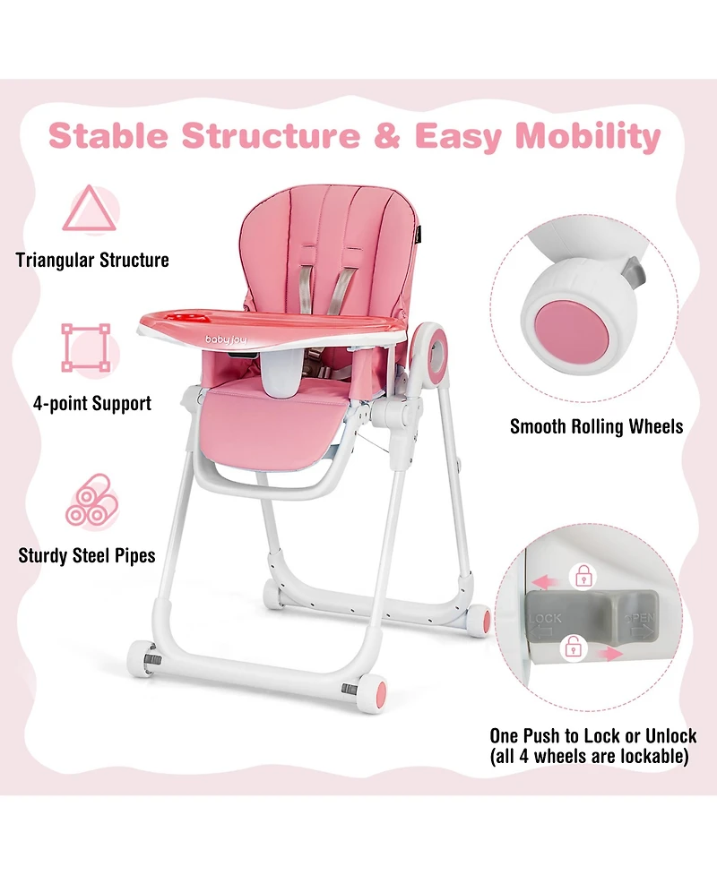 Costway Baby High Chair Foldable Feeding Chair