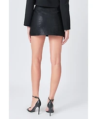 endless rose Women's Sequins Combo Mini Skort