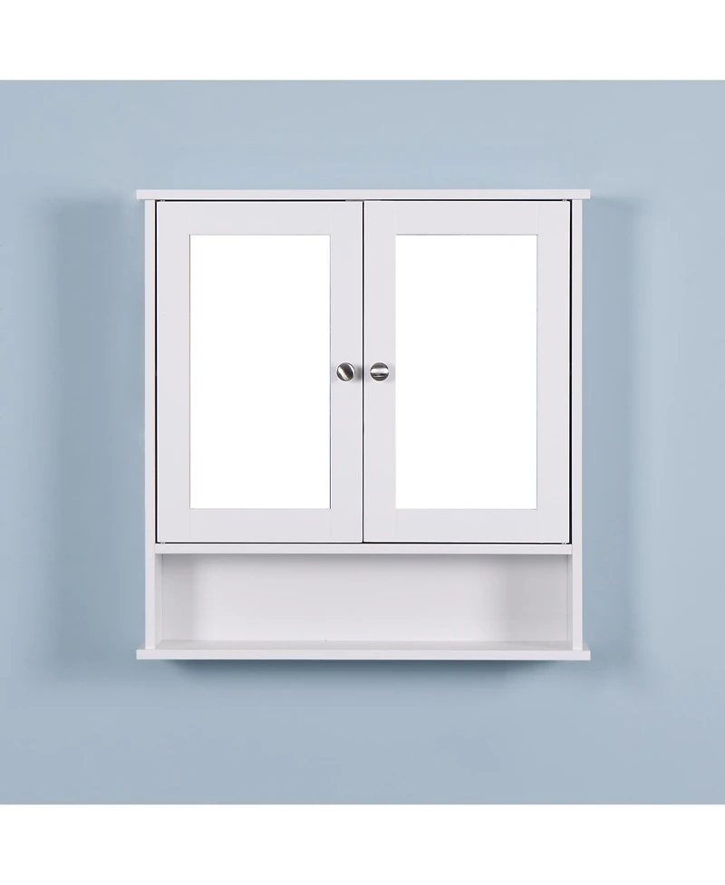 Casainc Wall Mounted Bathroom Cabinet with 2 Mirror Doors and Adjustable Shelf