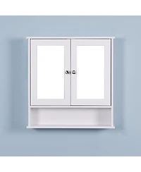 Casainc Wall Mounted Bathroom Cabinet with 2 Mirror Doors and Adjustable Shelf