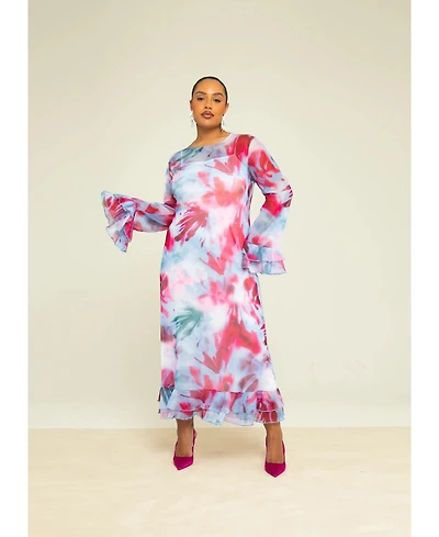Fashion-szn Curve Women's Blurred Floral Maxi Dress
