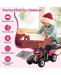 12V Battery Powered Kids Ride on Excavator with Adjustable Arm and Bucket