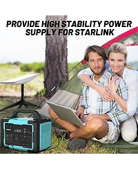 Mondawe 1000W Portable Power Station, 1024Wh Solar Generator with Ac Outlet & Led Light