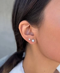 Adornia Sterling Silver Solitaire Stud Earrings Set