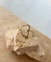 Adornia Gold Hammered Open Heart Ring