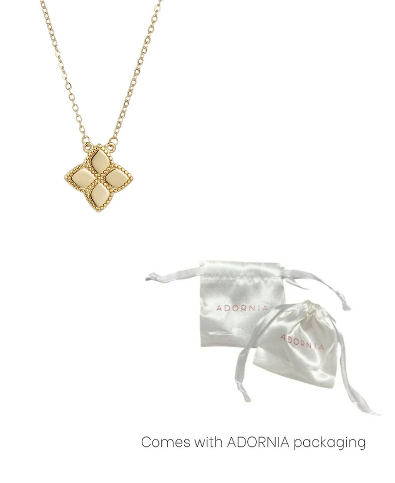 Adornia Gold Pointed Clover Necklace