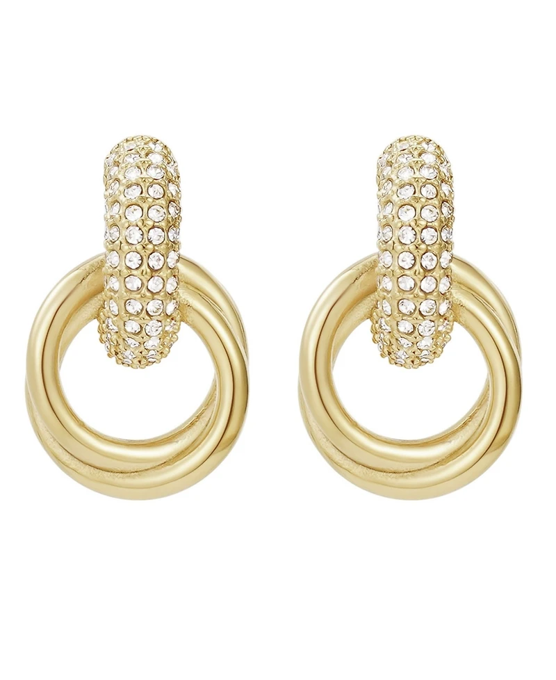 Adornia Tarnish Resistant Gold Crystal Doorknocker Earrings
