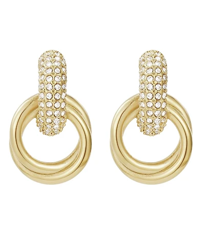 Adornia Tarnish Resistant Gold Crystal Doorknocker Earrings