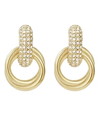 Adornia Tarnish Resistant Gold Crystal Doorknocker Earrings