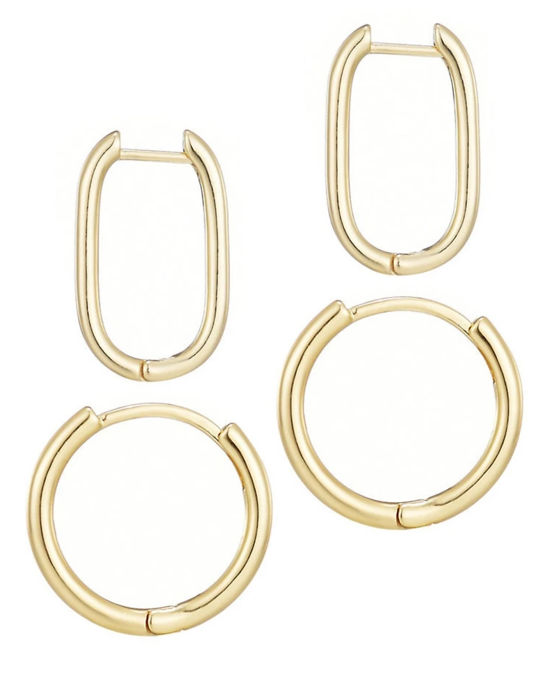 Adornia Gold Hoop Earrings Set