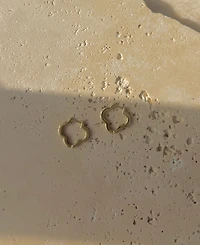 Adornia Gold Plated Clover Hoop Earrings
