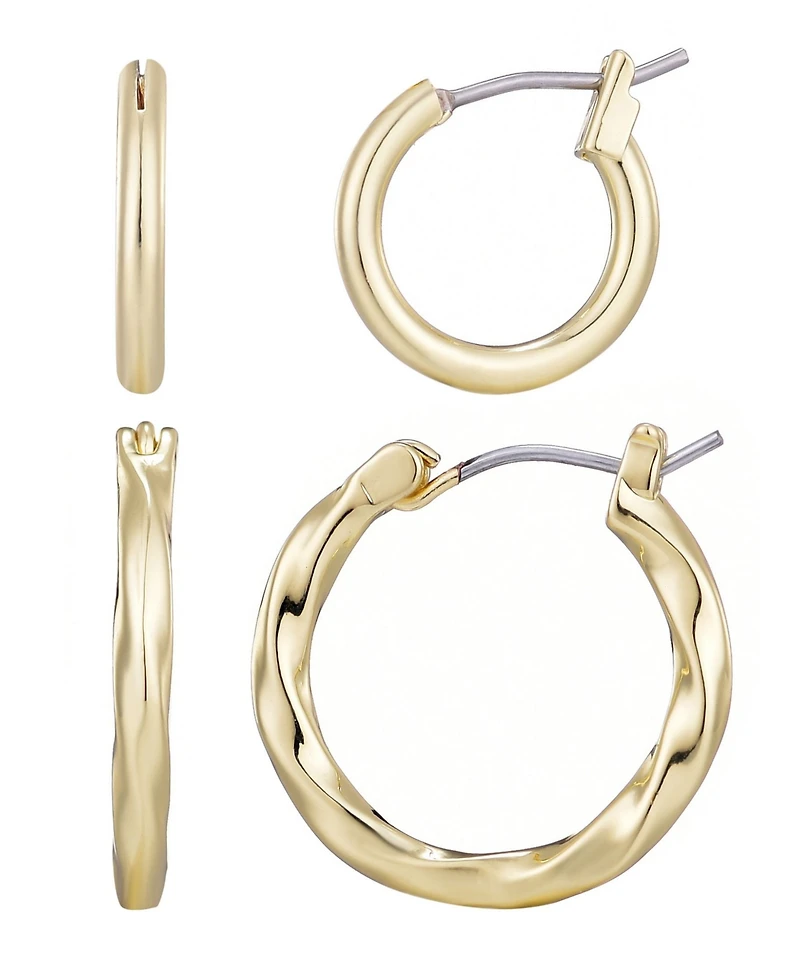 Adornia Gold Hoop Earrings Set