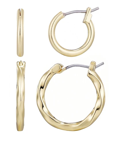 Adornia Gold Hoop Earrings Set