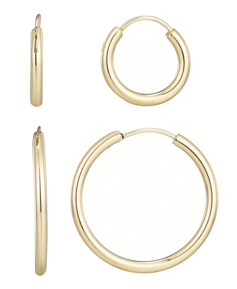 Adornia Gold Endless Hoop Earrings Set