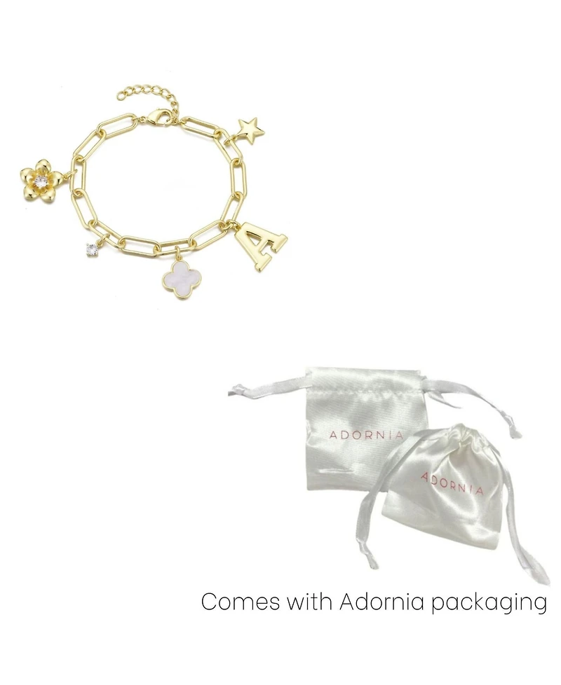 Adornia Gold Initial Chunky Charm Bracelet