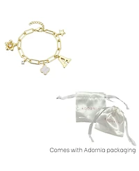 Adornia Gold Initial Chunky Charm Bracelet