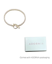 Adornia Gold Crystal Toggle Tennis Bracelet