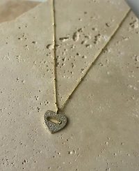 Adornia Gold Cubic Zirconia Heart Necklace
