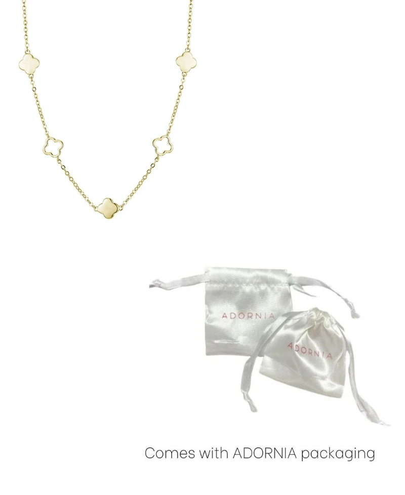 Adornia Gold Clover Station Necklace