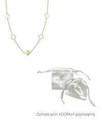 Adornia Gold Clover Station Necklace