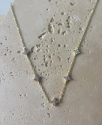 Adornia Gold Cubic Zirconia Flower Station Necklace